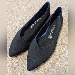 Rothy's The Point Black Pointed Toe Flat Womens 9.5 Career Casual Washable USA
